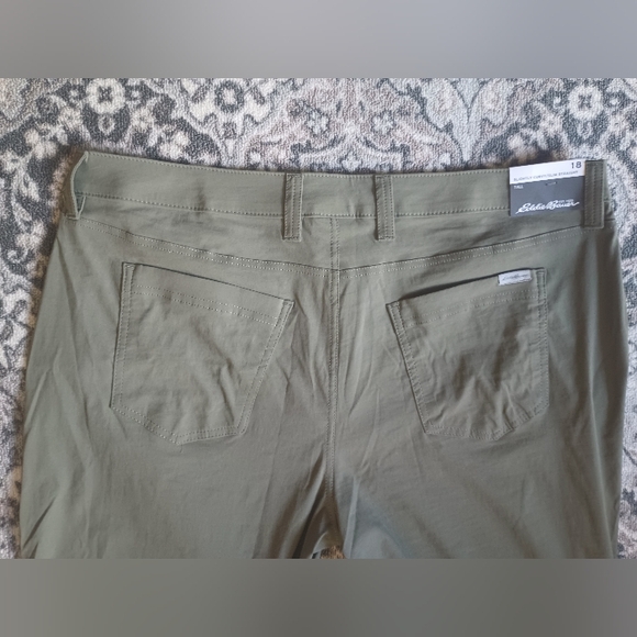 Eddie Bauer Travex UPF 50 Horizon Guide 5 Pocket Pants Womens 18 Tall Green NWT - Picture 5 of 14